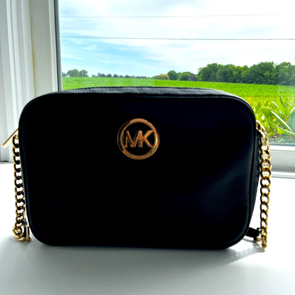 Michael Kors black leather crossbody